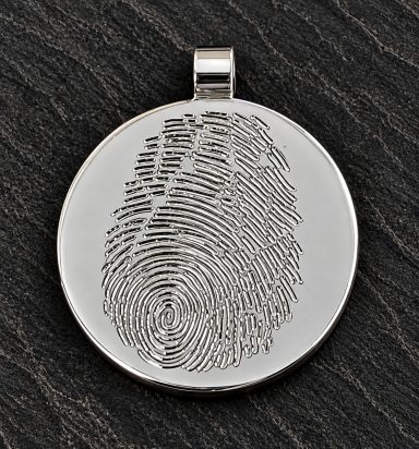 925 Silber Anhänger mit Fingerabdruck Gravur