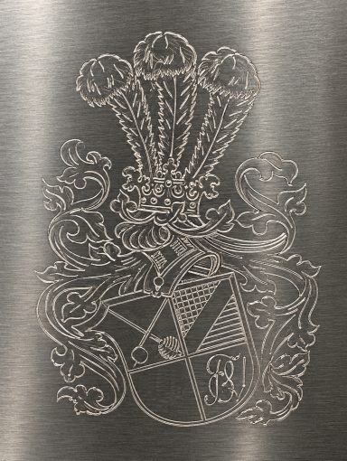 Verbindungs Wappen Gravur auf Sektkühler